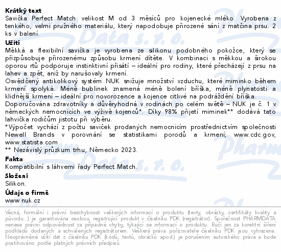 NUK Perfect Match savička vel.M 3+m 2ks