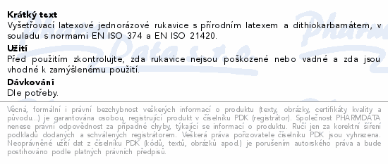 Rukavice vyšetřovací Sentina Ivory latex S 100ks