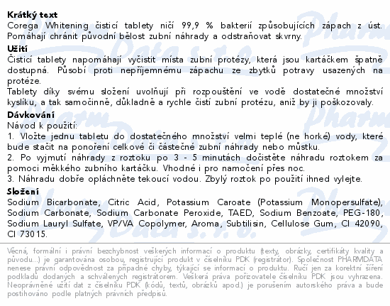 Corega Whitening čisticí tablety 30ks