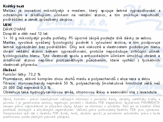 Aboca MeliLax Adult mikroklystýr s promelax.6x10g