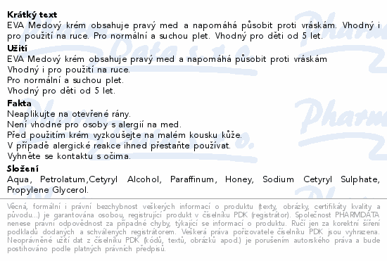 EVA Medový krém 170g