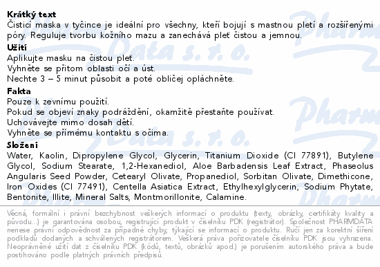 Madagascar Centella Porem.Quic.Clay Stick Mask 27g