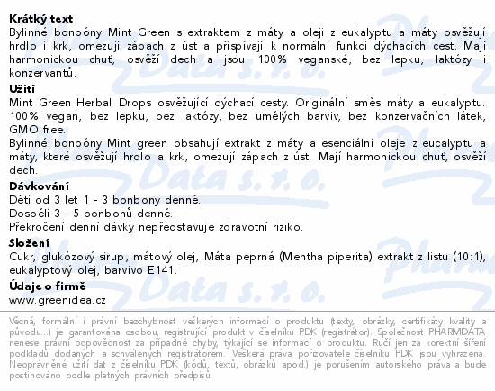 Green idea MINT GREEN Herbal Drops 100g