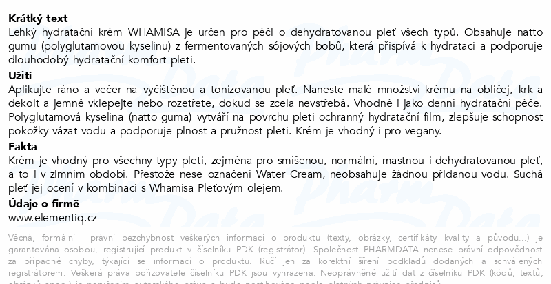 Whamisa Flowers Water Cream 50ml