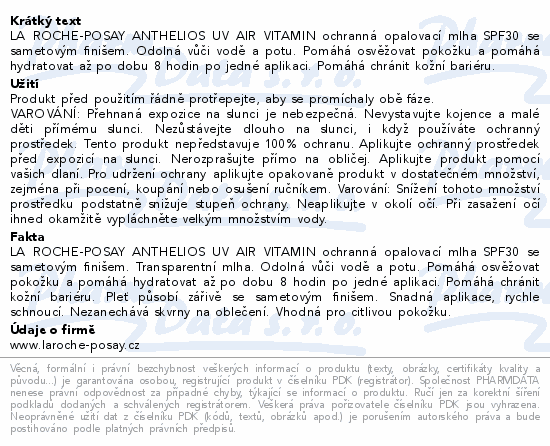 LA ROCHE-POSAY ANTHELIOS UVair mlha SPF30 200ml