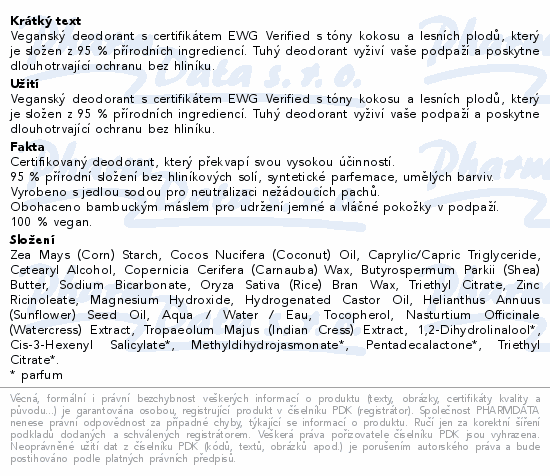 ATTITUDE Tuhý deo kokos a lesní plody 75g