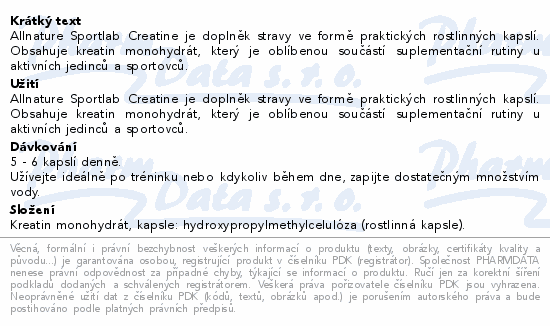 Allnature Sportlab Creatine cps.90