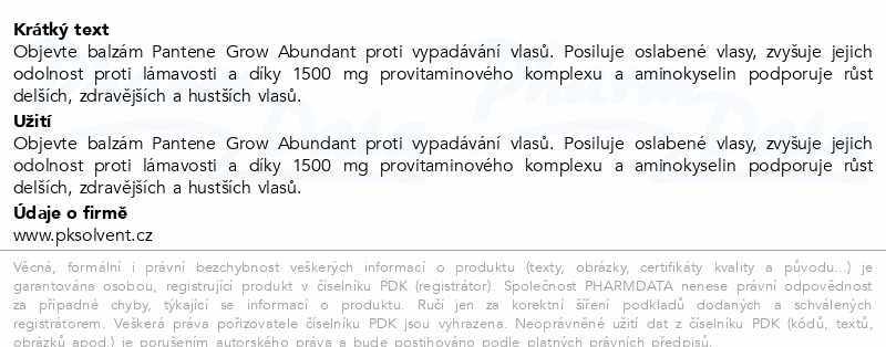 Pantene Pro-V Grow Abundant kondicioner 250ml