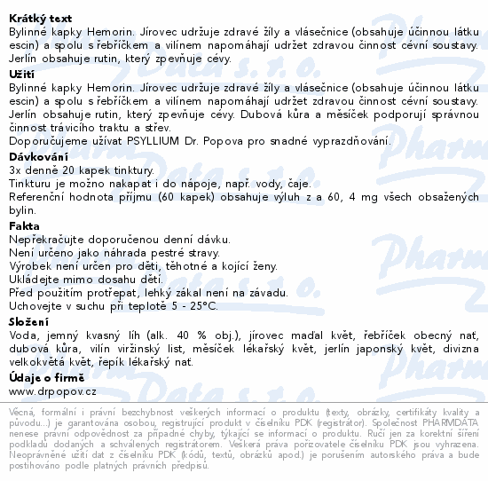 Dr.Popov Kapky bylinné Hemorin 50ml