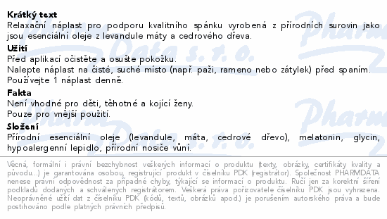 Spánkoplast relaxační náplast 30ks