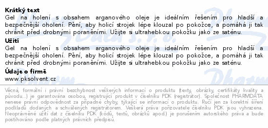 Gillette Satin Care gel na holení Argan Oil 200ml