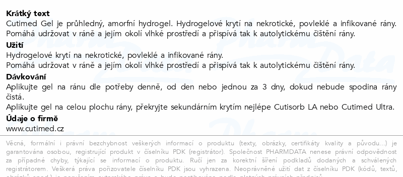 Cutimed gel hydrogelové krytí 10x15g