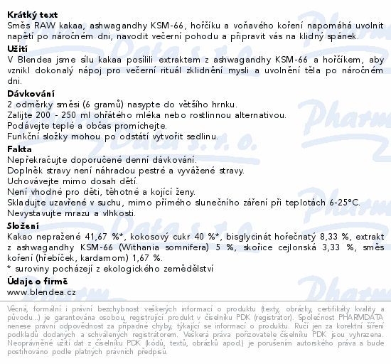 Blendea Relax&De-Stress Kakao 120g