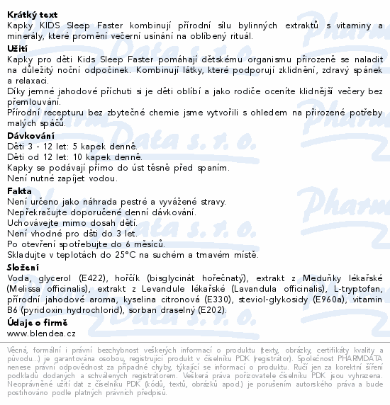 Blendea Kids Sleep Faster jahoda10ml