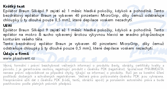 Braun Silképil 9 epilátor mokro&sucho