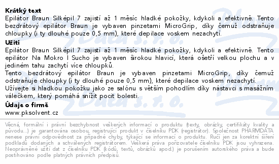 Braun Silképil 7 epilátor mokro&sucho