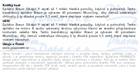 Braun Silképil 9 epilátor mokro&sucho