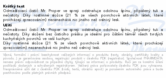 Mr.Proper Kitchen sprej Mandarin 800ml