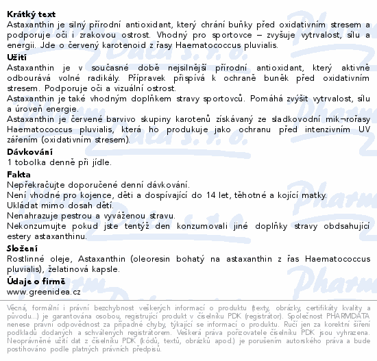 Green idea Přírodní Astaxanthin FORTE tob.60