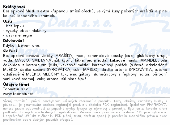 Topnatur Müsli srdcem slaný karamel 350g