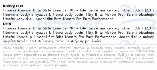 BRITA Style Ess.fil.konvice XL bílá 3.6l+filtr 1ks