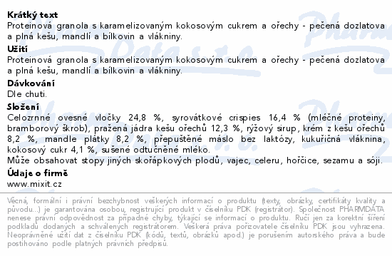 Mixit Proteinová granola z pece toffee&kešu 350g