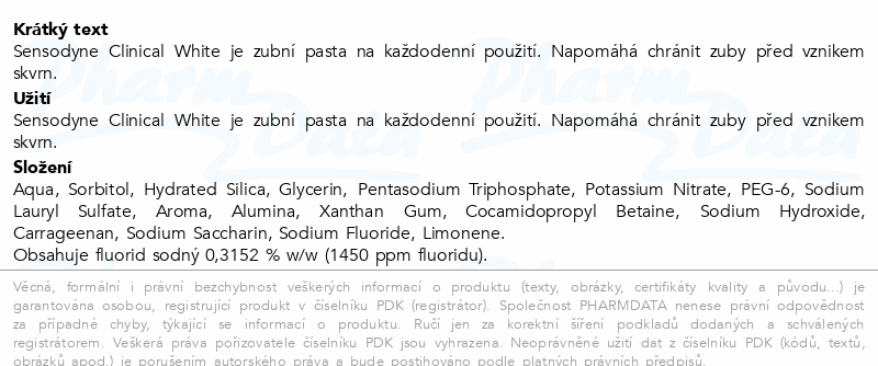 Sensodyne Clinical White zubní pasta 2x75ml