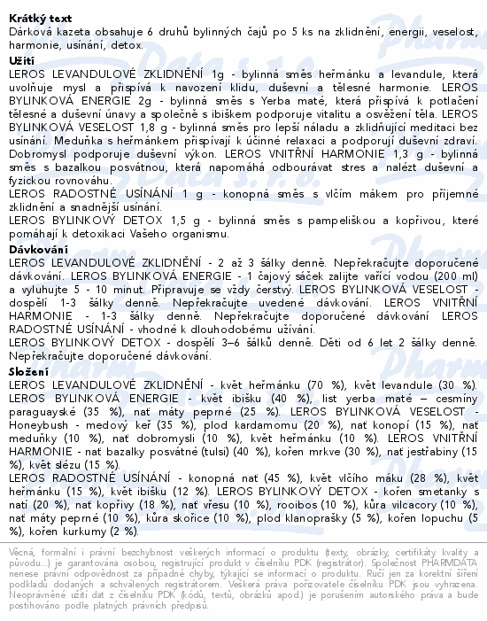 LEROS Děkuji výběr bylinných čajů 6x5sáčků