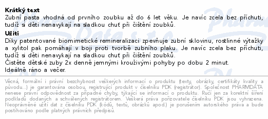 Swissdent Kids zubní pasta 0-6 let 50ml