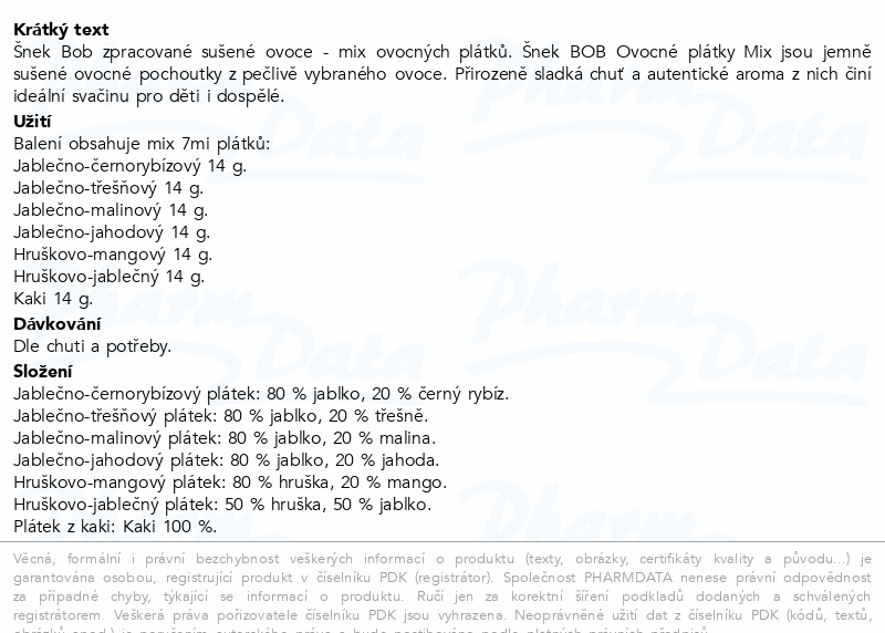 Šnek BOB ovocný plátek mix 7x14g