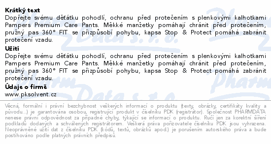 Pampers Premium Care Pants 6 pl.kalh.13-19kg 72ks