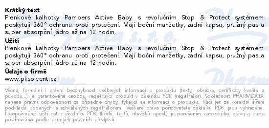 Pampers Active Baby Pants 3 plen.kalh.6-11kg 180ks