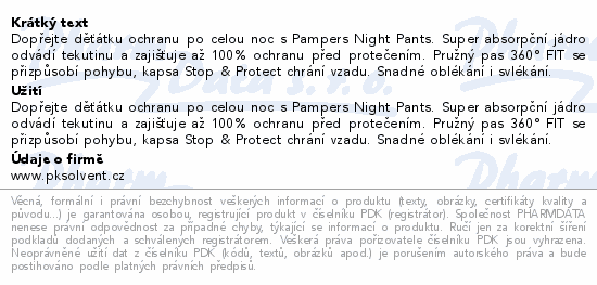 Pampers Night Pants 360°Fit 6 pl.kalh.13-19kg 80ks