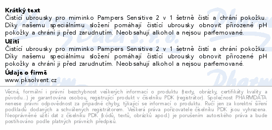 Pampers Sensitive 2v1 čistící ubrousky 9x80ks