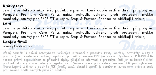 Pampers Premium Care Pants 4 plen.kalh.9-15kg 94ks