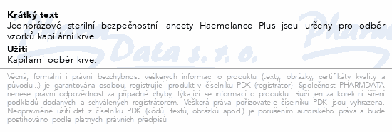 HAEMOLANCE Plus lancety dospělí 21G zelené 100ks