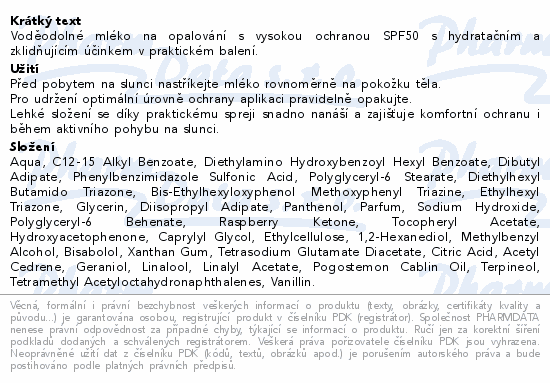 Dermacol Voděodolné mléko na opalování SPF50 150ml