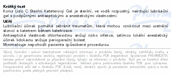 Konix Lido C Sterile Catheter Gel 6ml 50ks