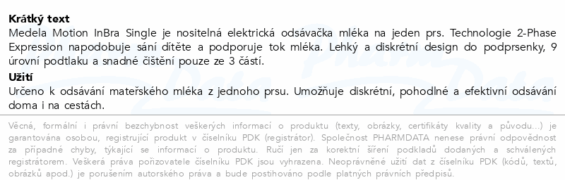 Medela Motion InBra elektrická odsávačka mléka 1ks