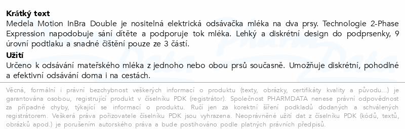 Medela Motion InBra elektrická odsávačka mléka 2ks