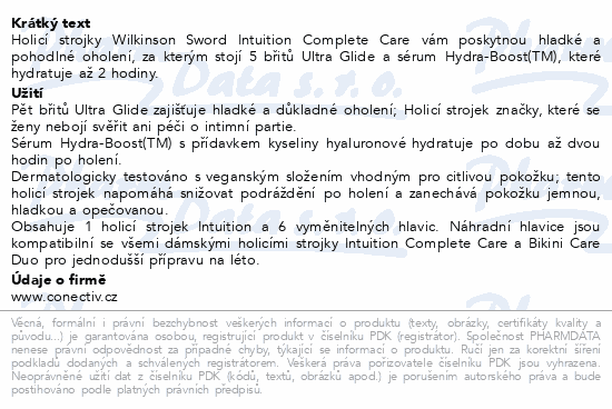 WILKINSON Intuition Complete Care XL Pack 1+6