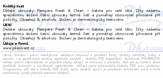 Pampers Fresh&Clean čistící ubrousky 15x52ks