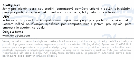 Embecta Jehly pro injekční pera 12.7mm 29G 100ks