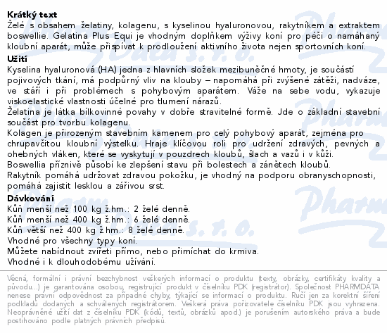 Gelatina Plus Equi vet.želé 120ks