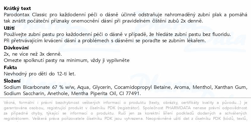Parodontax Classic zubní pasta 3x75ml