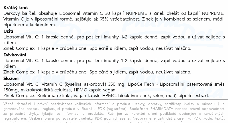 Liposomal vit.C cps.30+Zinc complex cps.60 NUPREME
