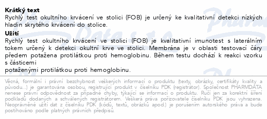 Juschek FOB rychlý test okultní krvácení 1ks