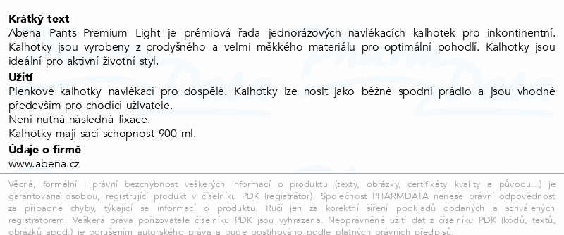 Inkont.navlék.kalh.Abena Pants Prem.Light M 15ks