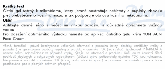 YUN ACN prebiotický čisticí gel 150ml
