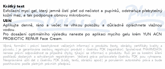 YUN ACN exfoliační mycí gel 150ml
